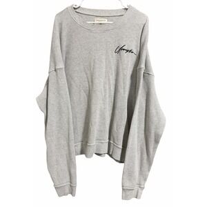 Youngla 807 Cozy Long Sleeve Thermal Crewneck Sweatshirt Grey Men's Size XXL